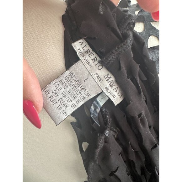 ALBERTO MAKALI Black Cutout Open Front Top Size Large - Picture 6 of 6